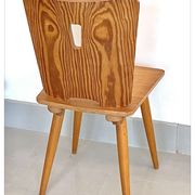 Vintage brutalist pine chairs