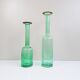 Vases bouteilles en verre vert de Villeroy et Boch