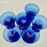 Set of 6 dessert cups in blown glass