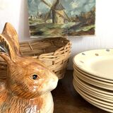 Ceramic rabbit, zoomorphic terrine