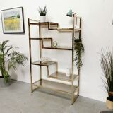 Serving table in brass and glass