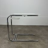 "L'Adap-Table" modular serving trolley in perforated metal and chrome
