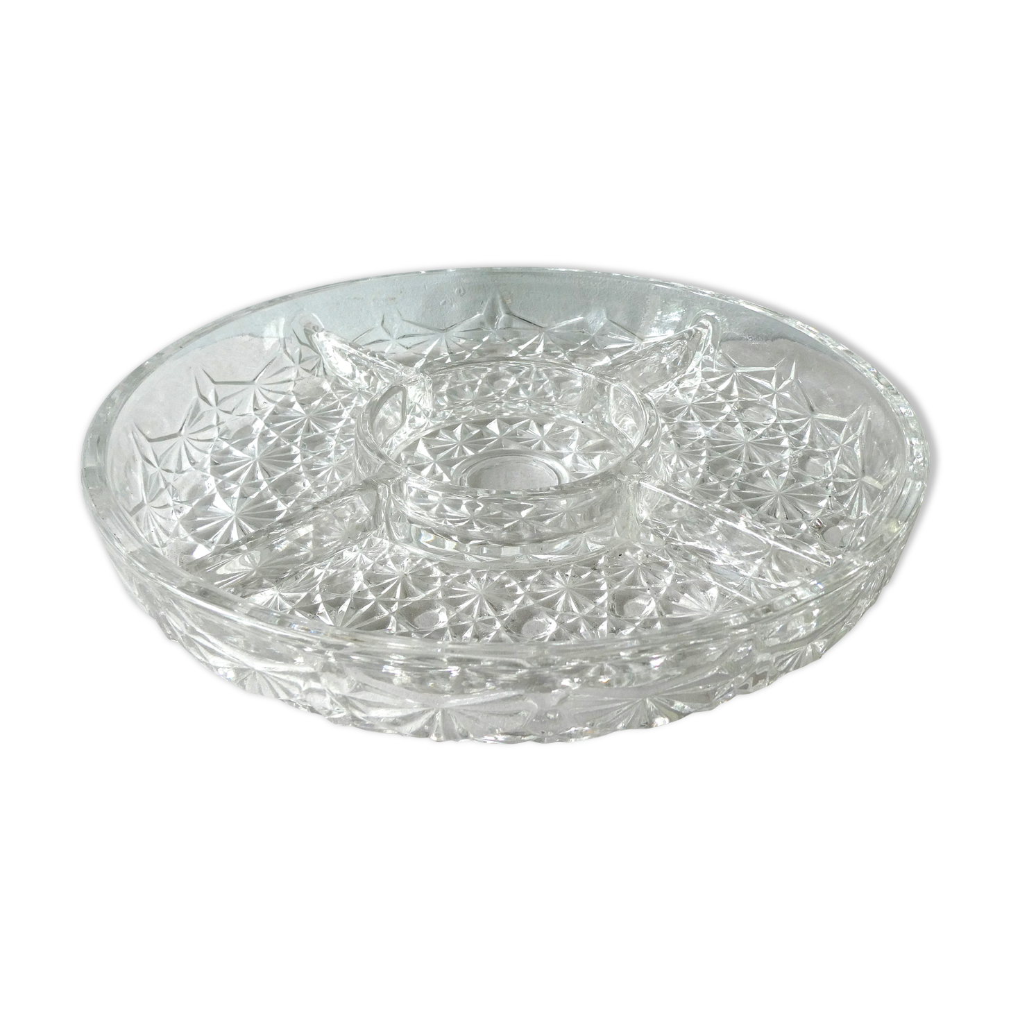50-year-old carved glass serving plate