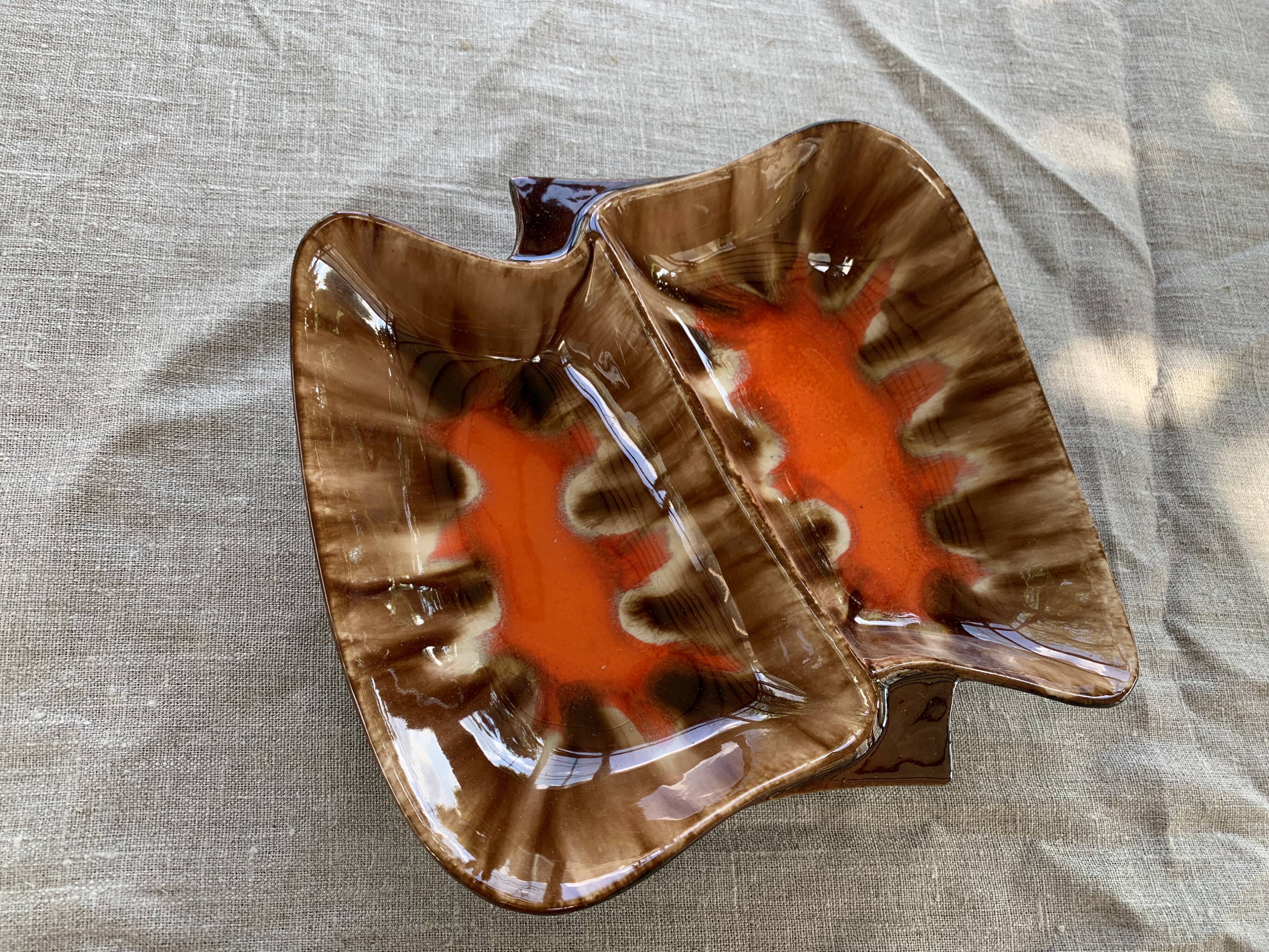 Aperitif servant in glazed ceramic, Vallauris style, Vintage