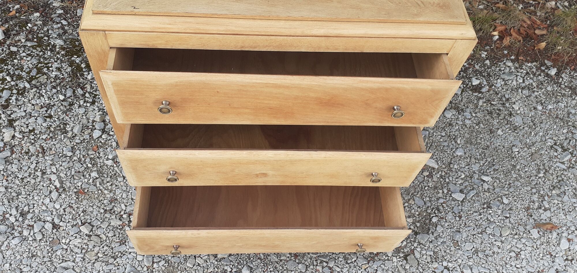 Art deco chest of drawers 3 drawers in solid oak wood brut 30s