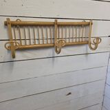 Vintage rattan coat rack