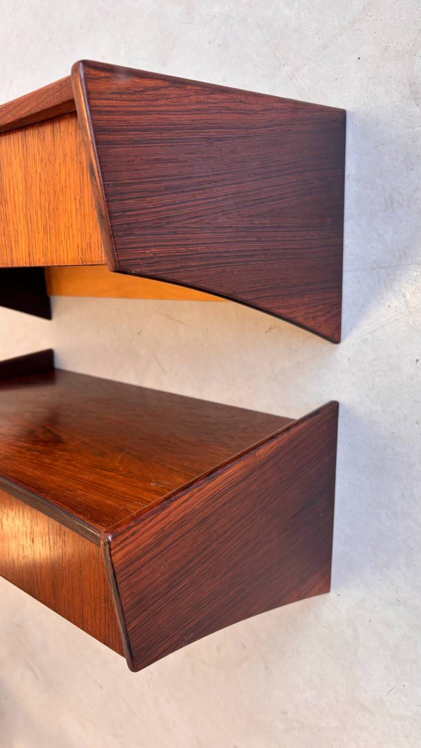 Vintage set floating nightstands rosewood