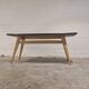 Vintage surfboard coffee table in birch and formica, 1950s