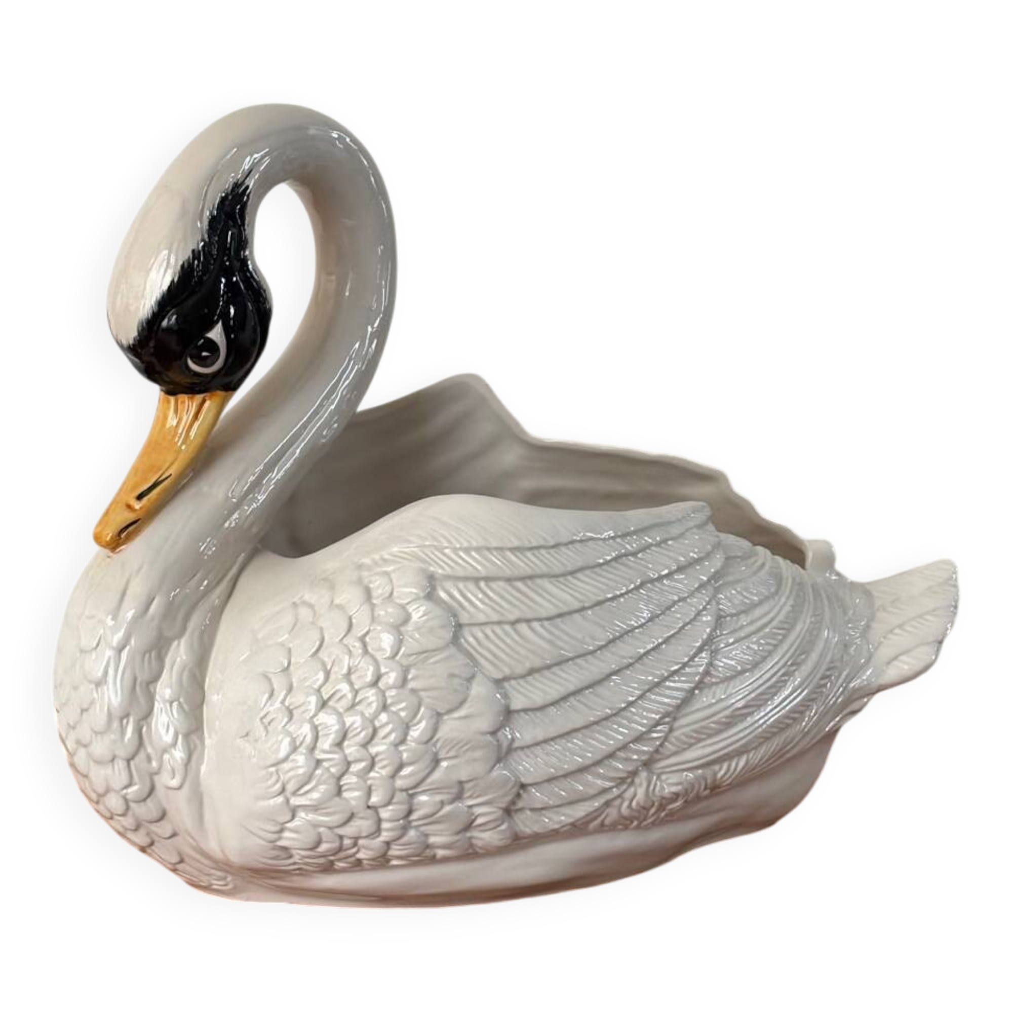 Ceramic swan planter
