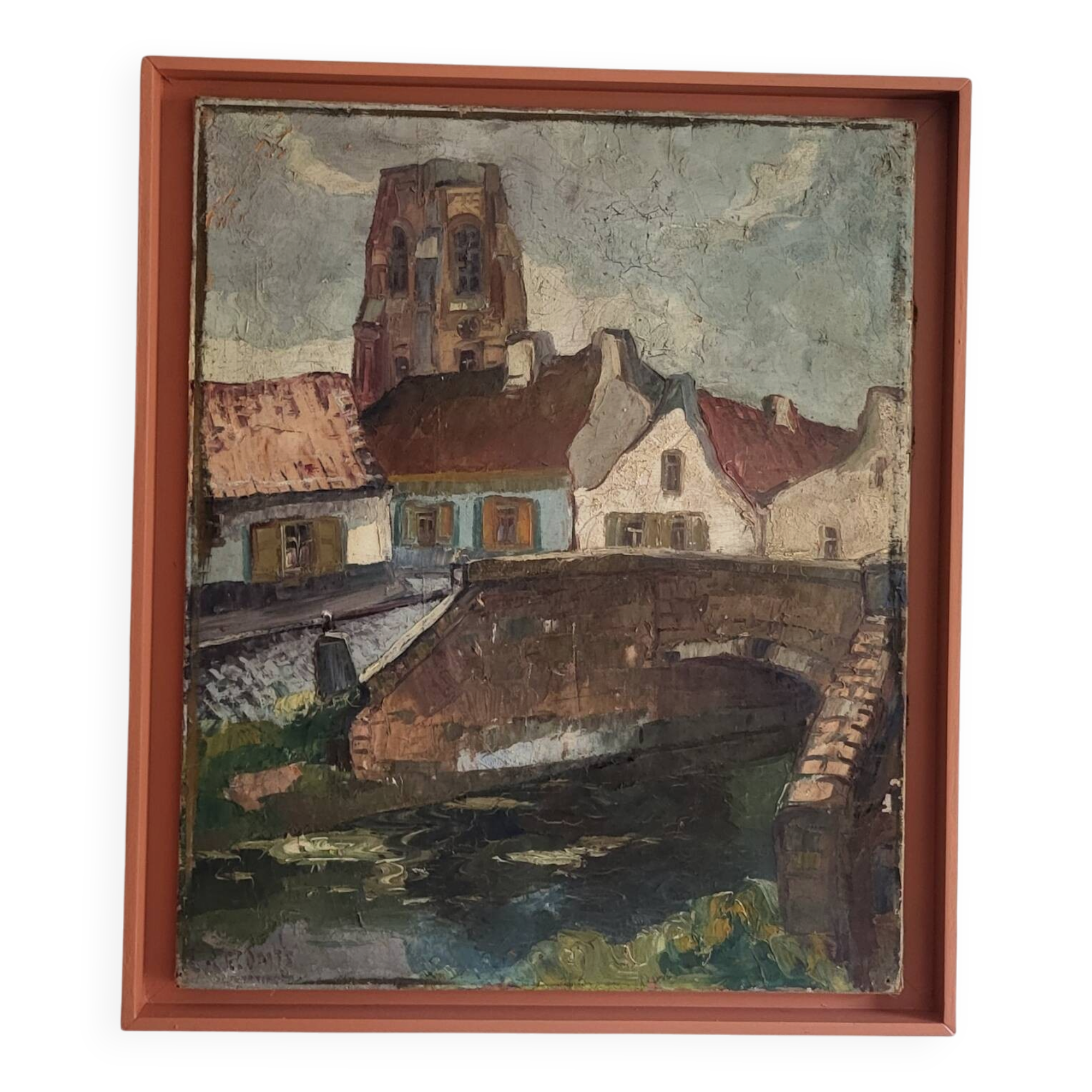 Vintage framed oil on canvas signed.