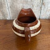 Ancien pot à lait sarreguemines modèle mary céramique marron & blanche