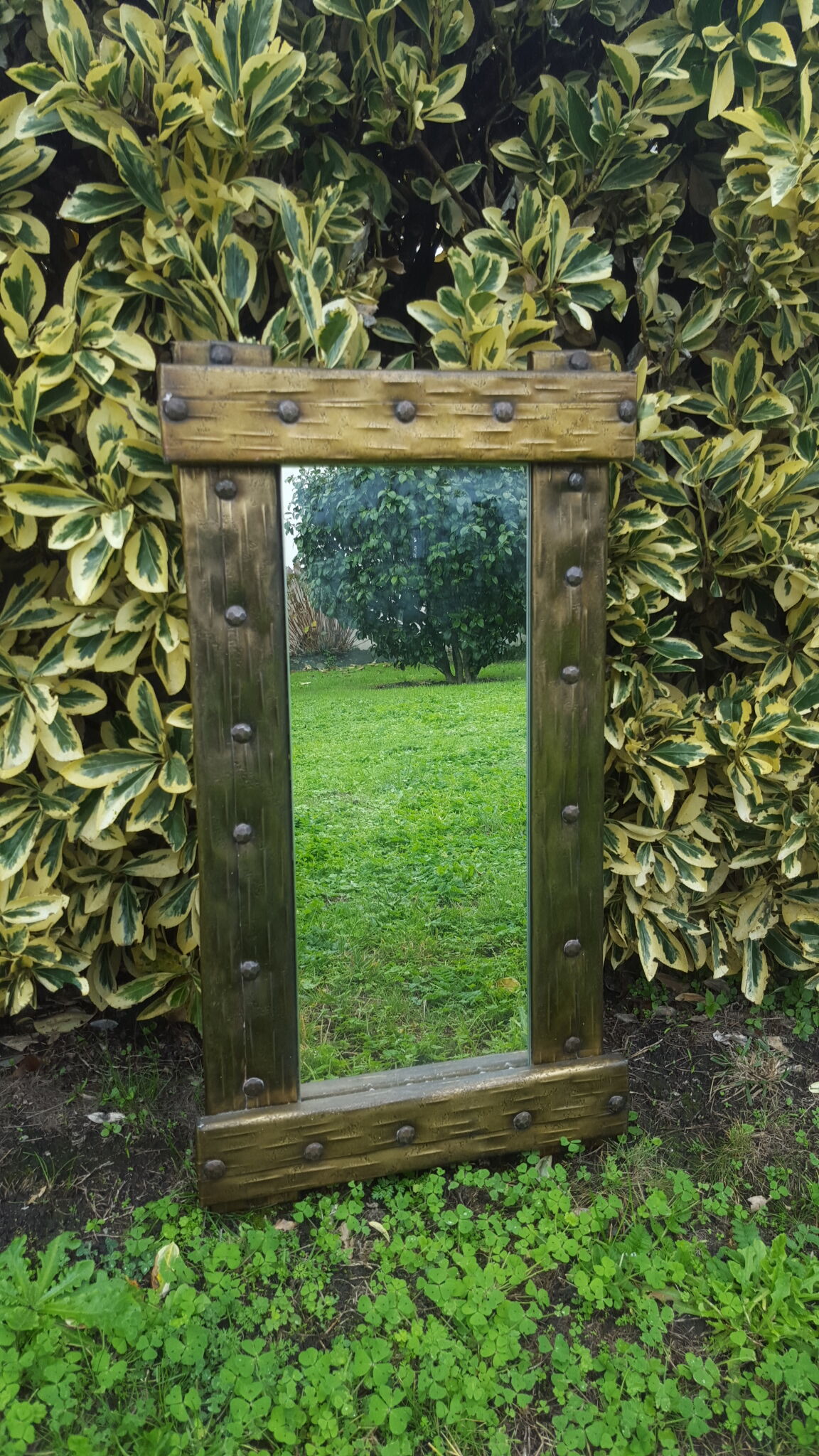 Vintage brutalist mirror 1980