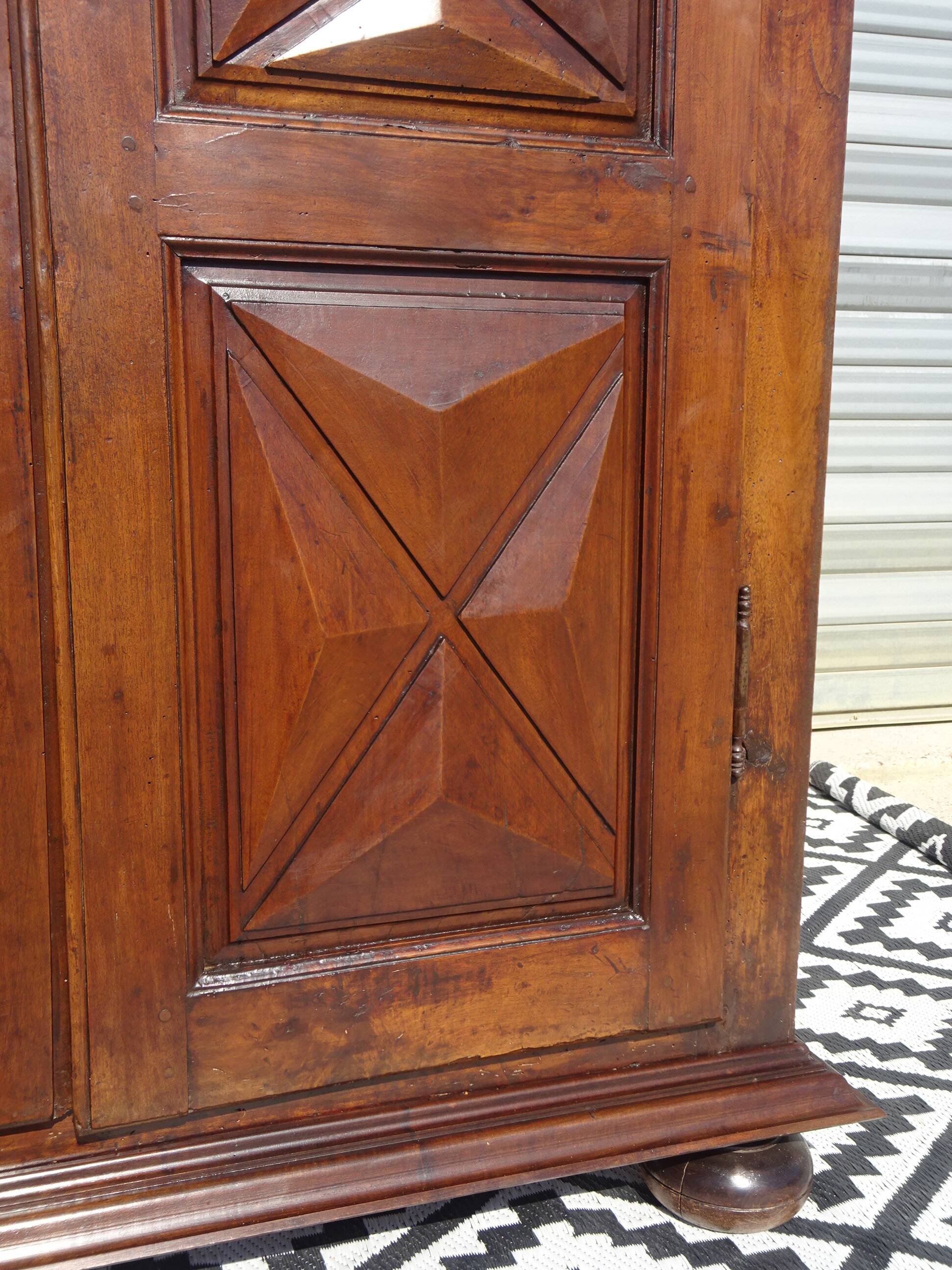 Antique Louis XIII wardrobe, diamond points