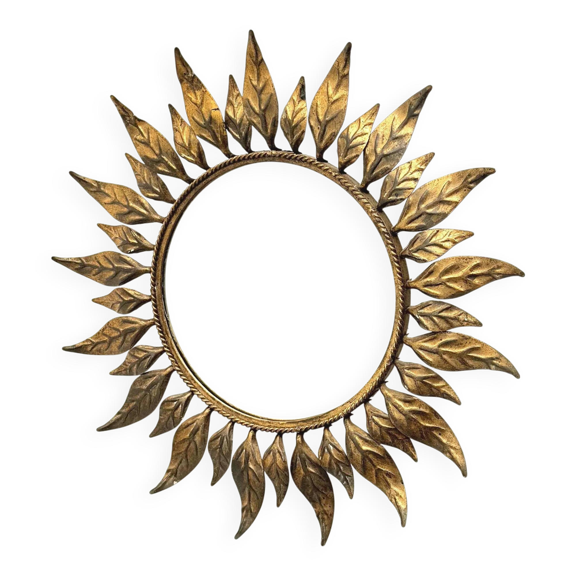 Miroir soleil en métal, Espagne 1960