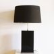 Black lacquered wooden table lamp designed by Roger Vanhevel, 1970s.