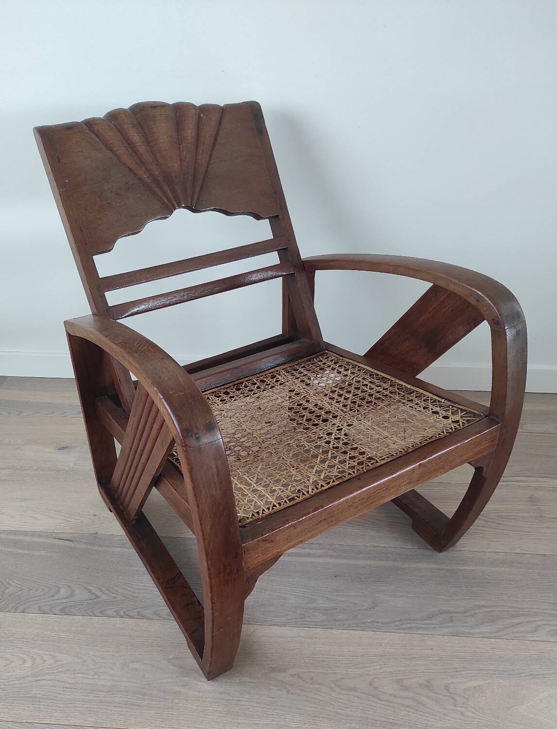 Burmese teak armchair