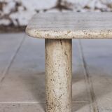 Travertine coffee table in the style of Angelo Mangiarotti, 1970.