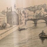 Framed drawing, 19th century, La Sambre