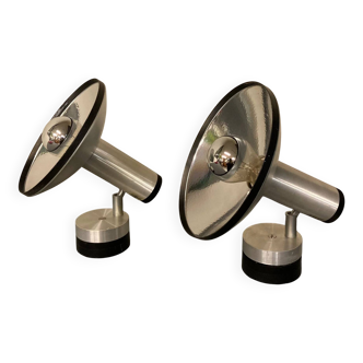 Set of Philips wall/ceiling lamps, aluminium, 1970s