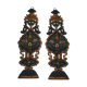 Pair of mountain appliques Savoy vintage painted wood