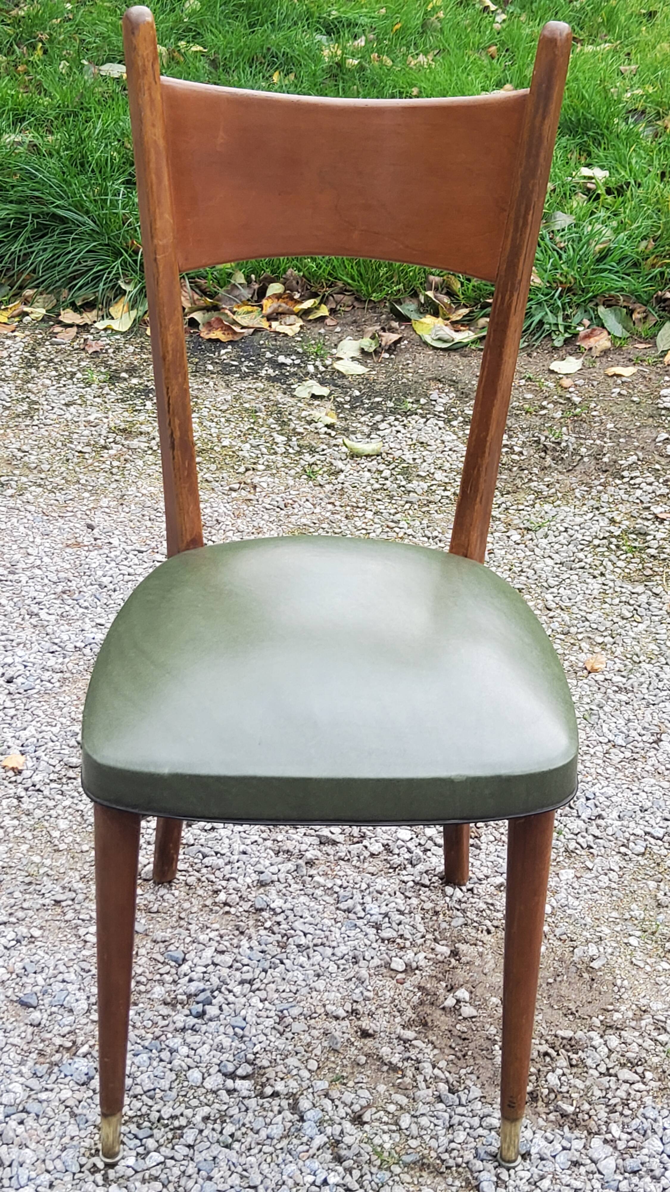 Pair of 50's Scandinavian style mahogany chairs