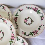 5 assiettes creuses de Longwy modèle Aupébines
