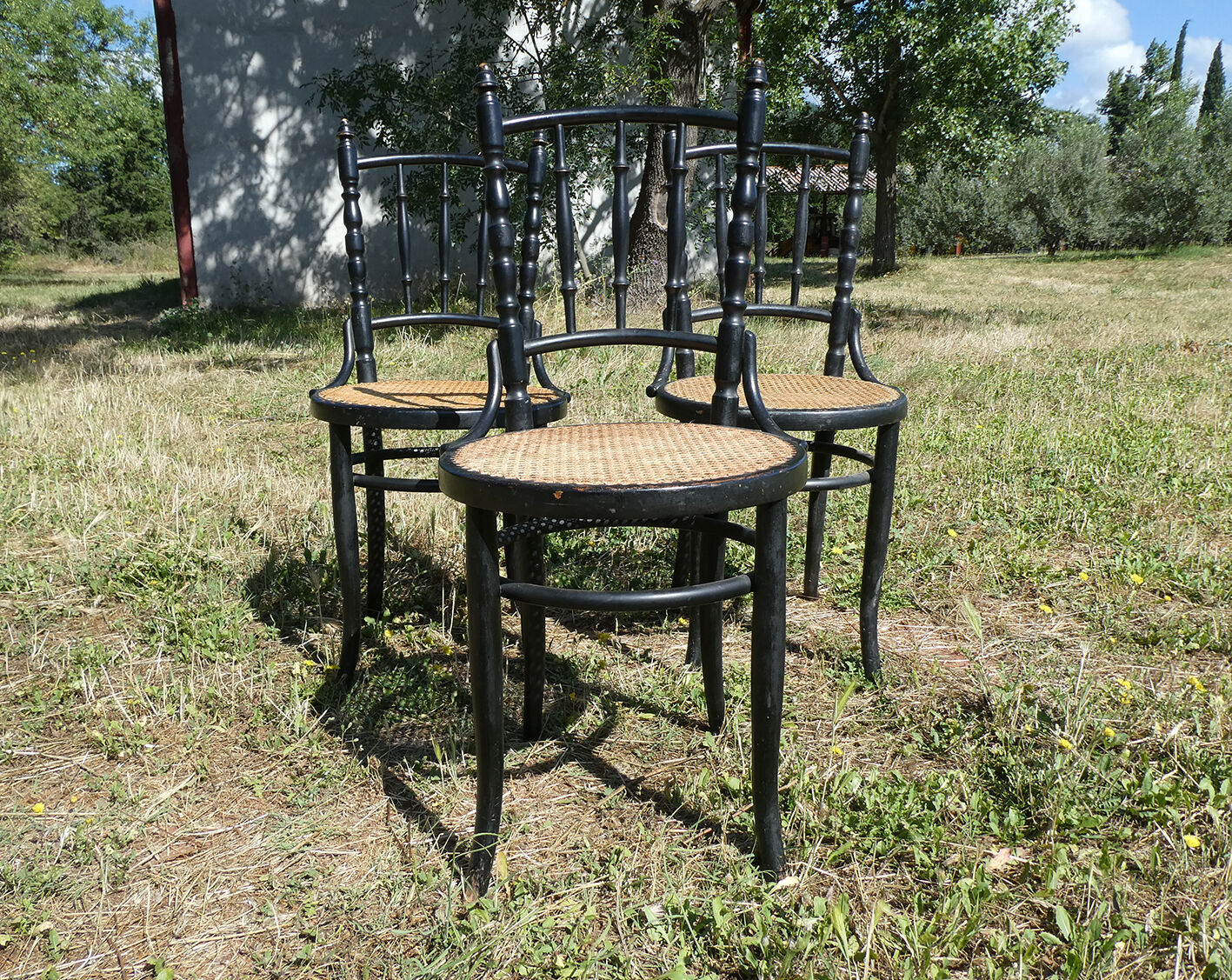 Lot de 3 chaises bistrot Fischel noires
