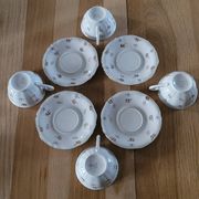 4 cups and saucers in porcelain from Bavaria