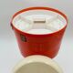 Tabouret de rangement orange Flair Pays-Bas années 70