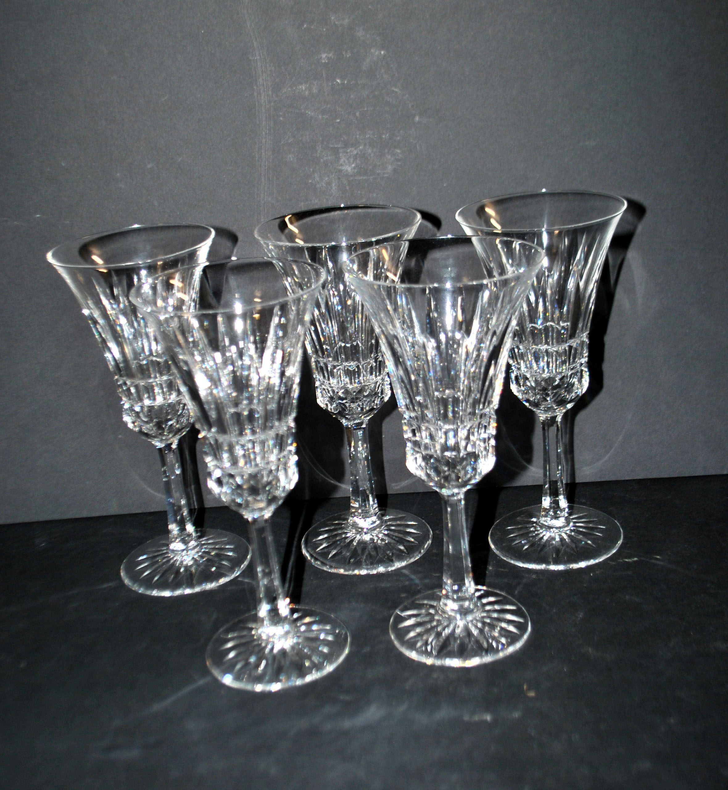 Villeroy Boch set of 5 cut crystal champagne flutes – Royal model VB H17cm