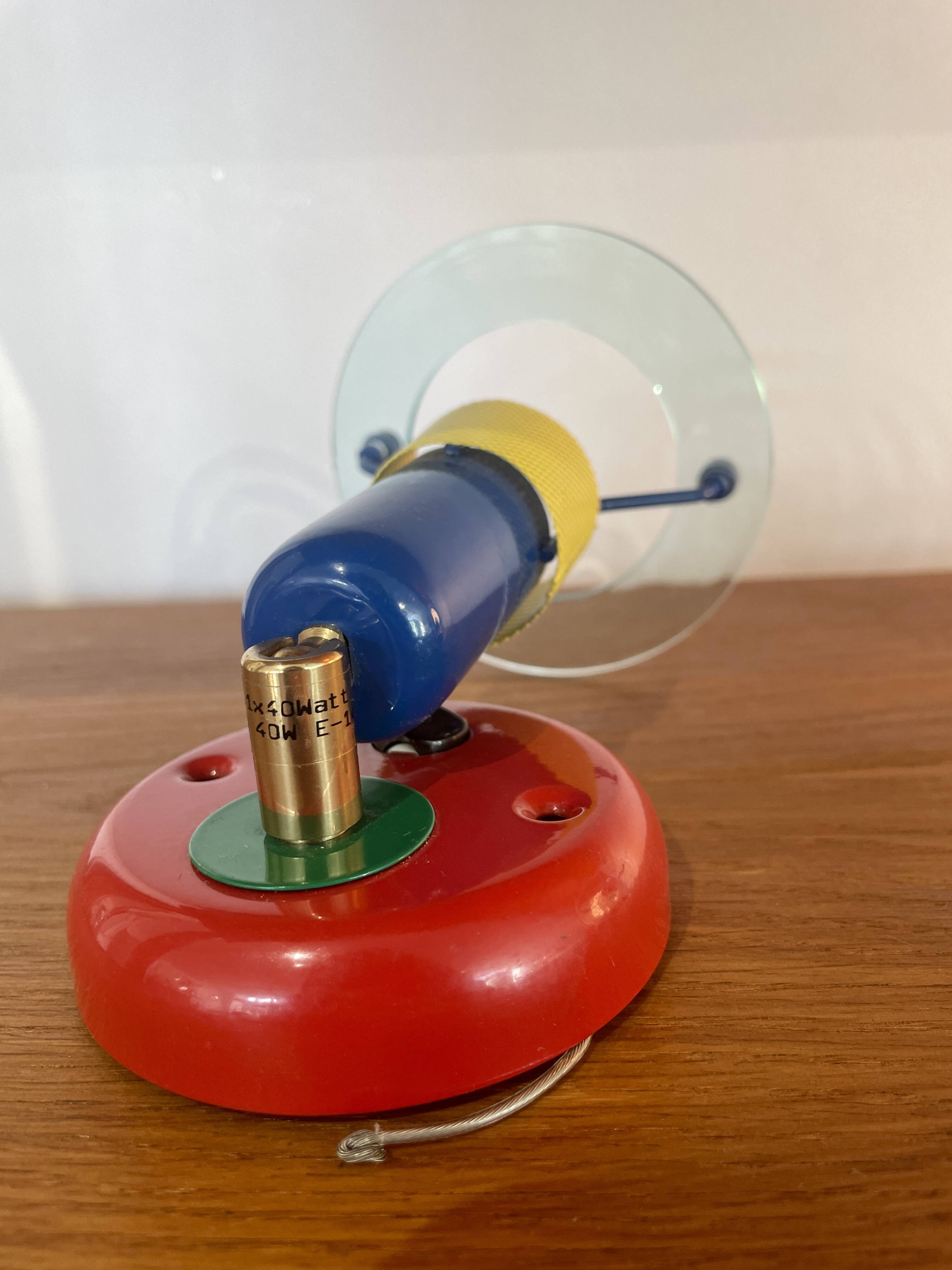 Pair of 90s multi-colored wall lights