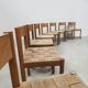 8 chaises vintage en corde et chêne