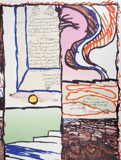 Alechinsky pierre (1927) "travaux d'impression", 1980. original poster in lithography