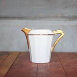 Art Deco porcelain tea service from Limoges, sugar bowl and milk jug, kitchen.