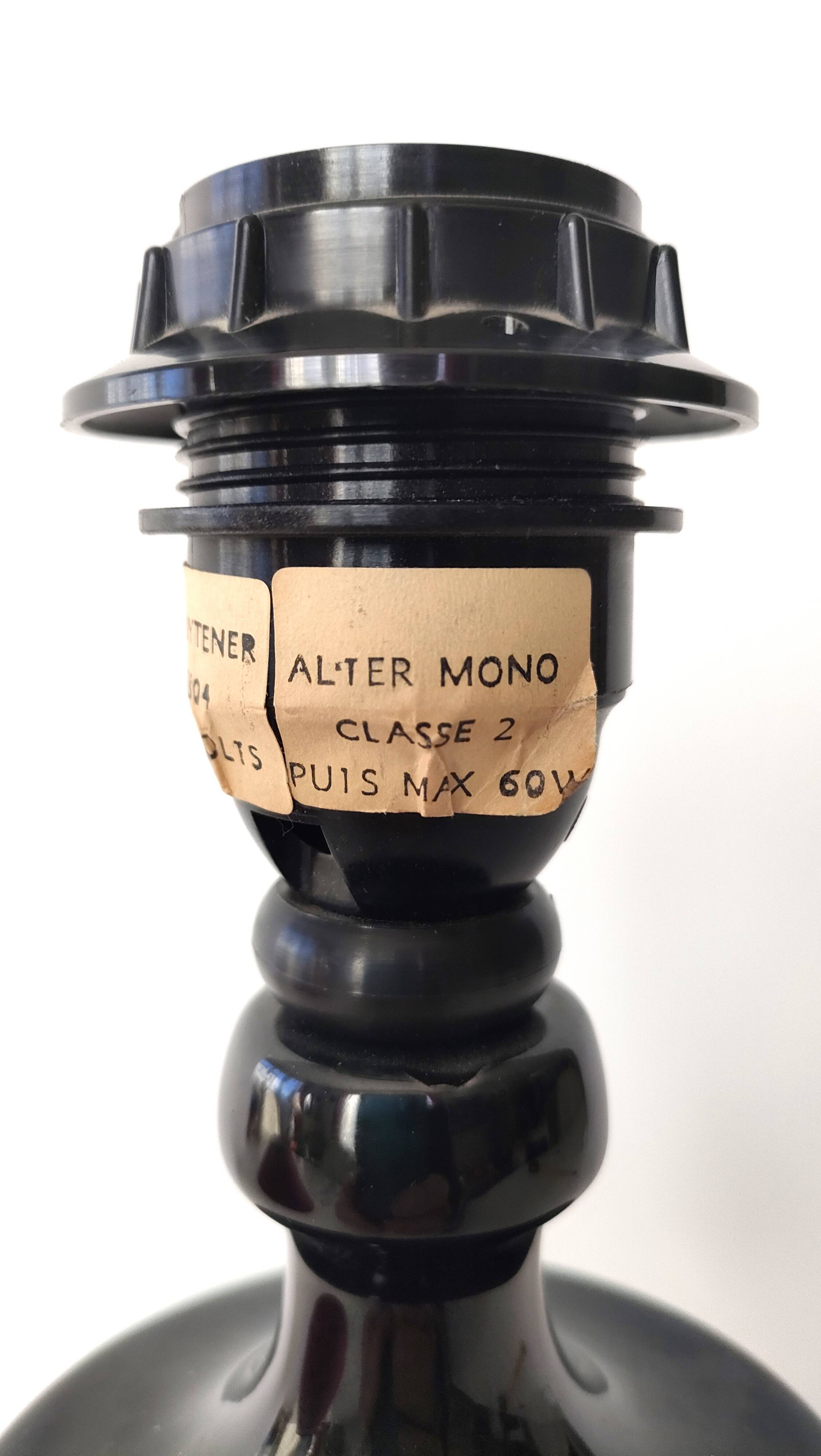 Robert Deschuytener - Baluster lamp - Black and gold ceramic - 1970s