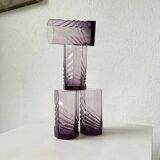 4 verres octogonaux graphiques violets
