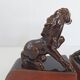Pair of vintage leather & ceramic bookends