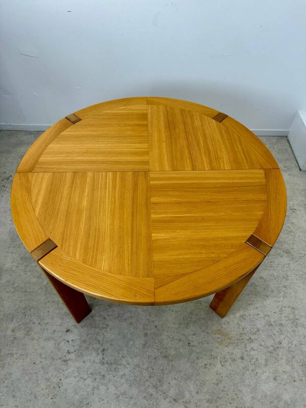 Ancienne table a rallonges en orme massif des années 70/80 design maison regain vintage