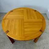 Old extendable table in solid elm from the 70s/80s, Maison Regain Vintage design