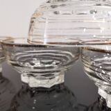 Set of 6 champagne glasses with gold edging and vintage star feet