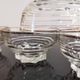 Set of 6 champagne glasses with gold edging and vintage star feet