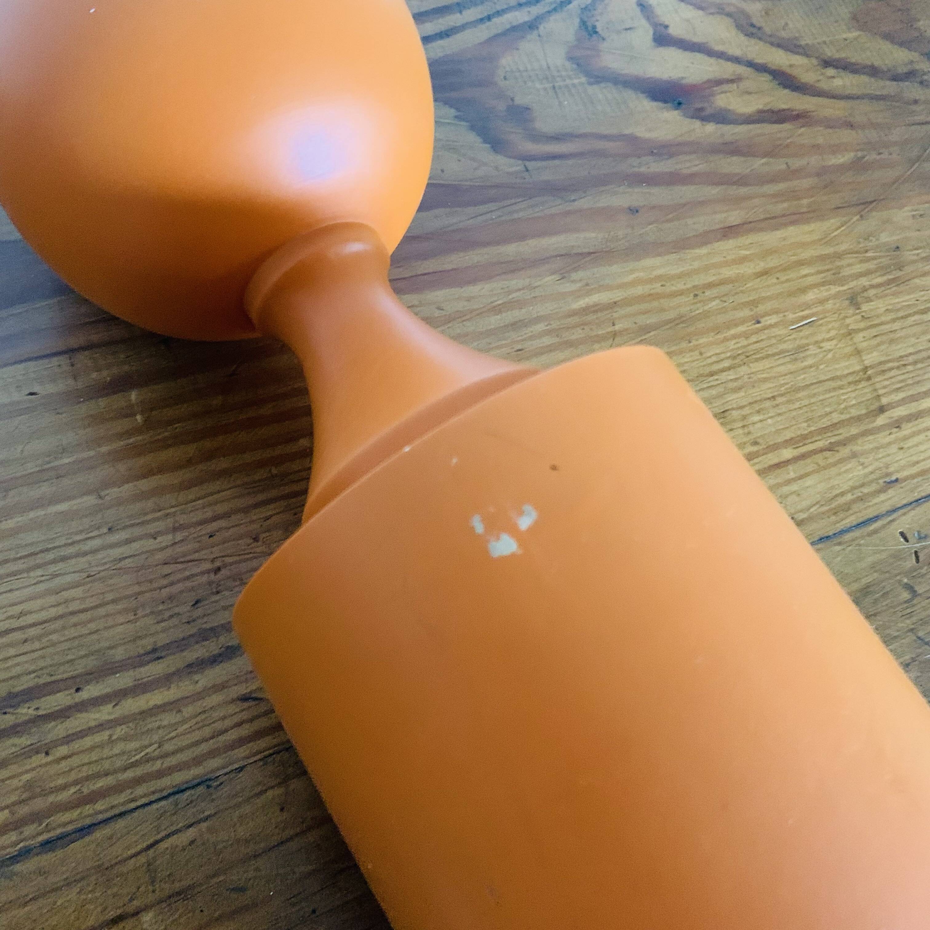 Orange turned wooden lamp base