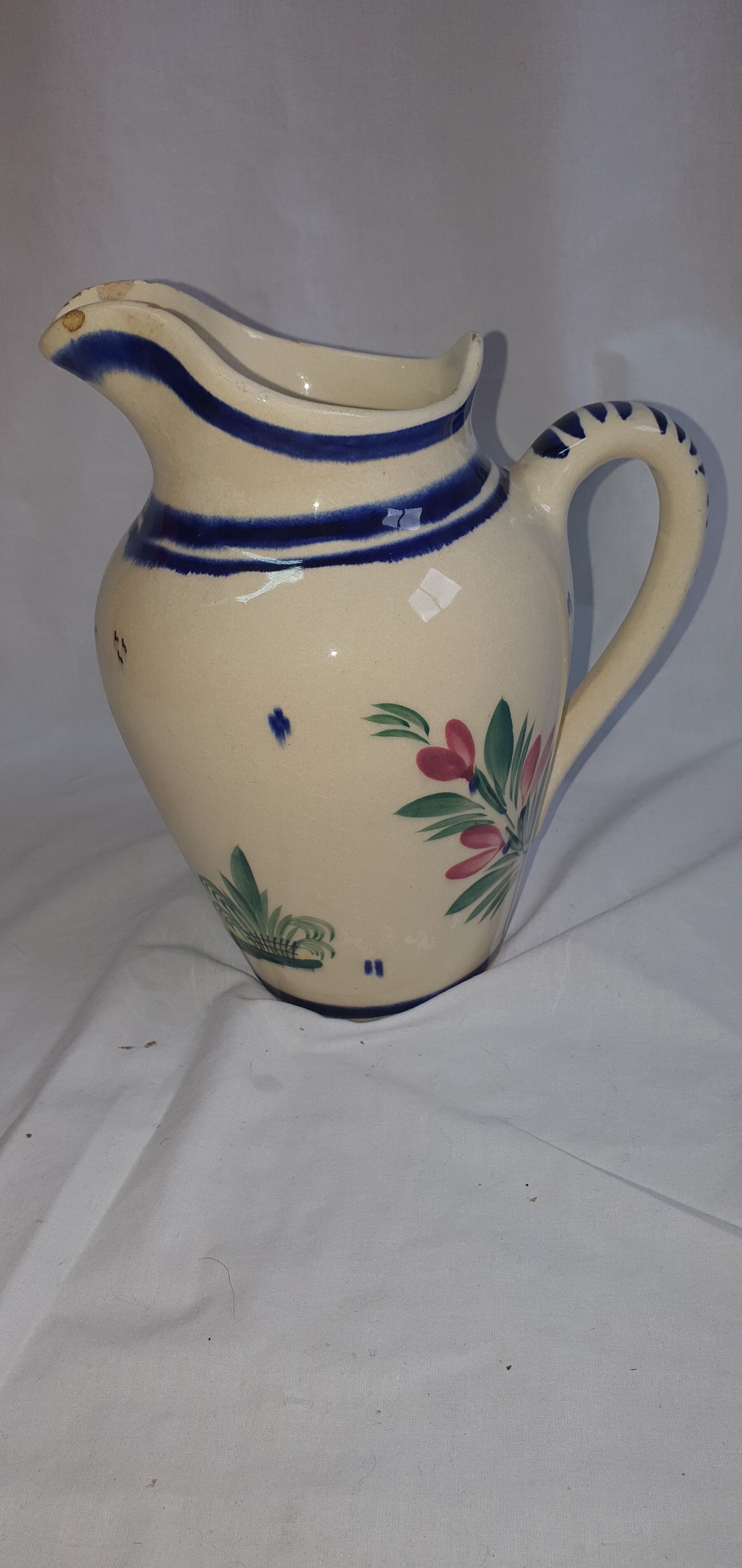 Henriot Quimper HB ceramic pitcher