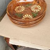 3 Glazed terracotta soup plates