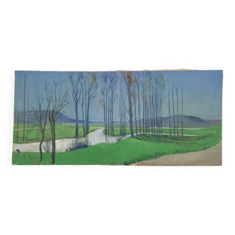 Grand paysage sur toile 1,25m x 0,57m