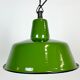 Industrial green enamel factory lamp from Zaos, 1960s
