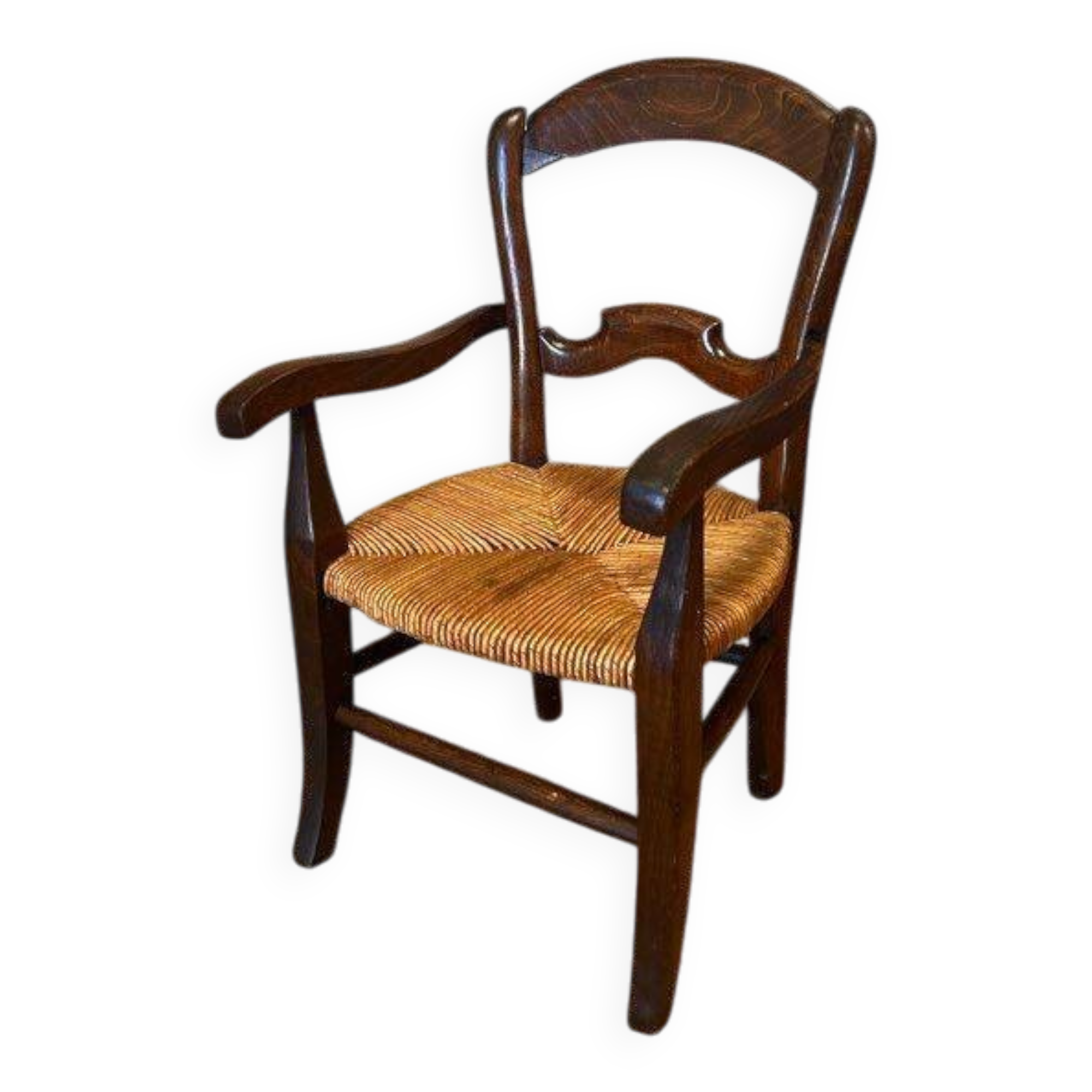 Vintage straw armchair for children