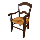 Vintage straw armchair for children
