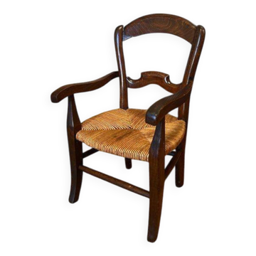 Vintage straw armchair for children