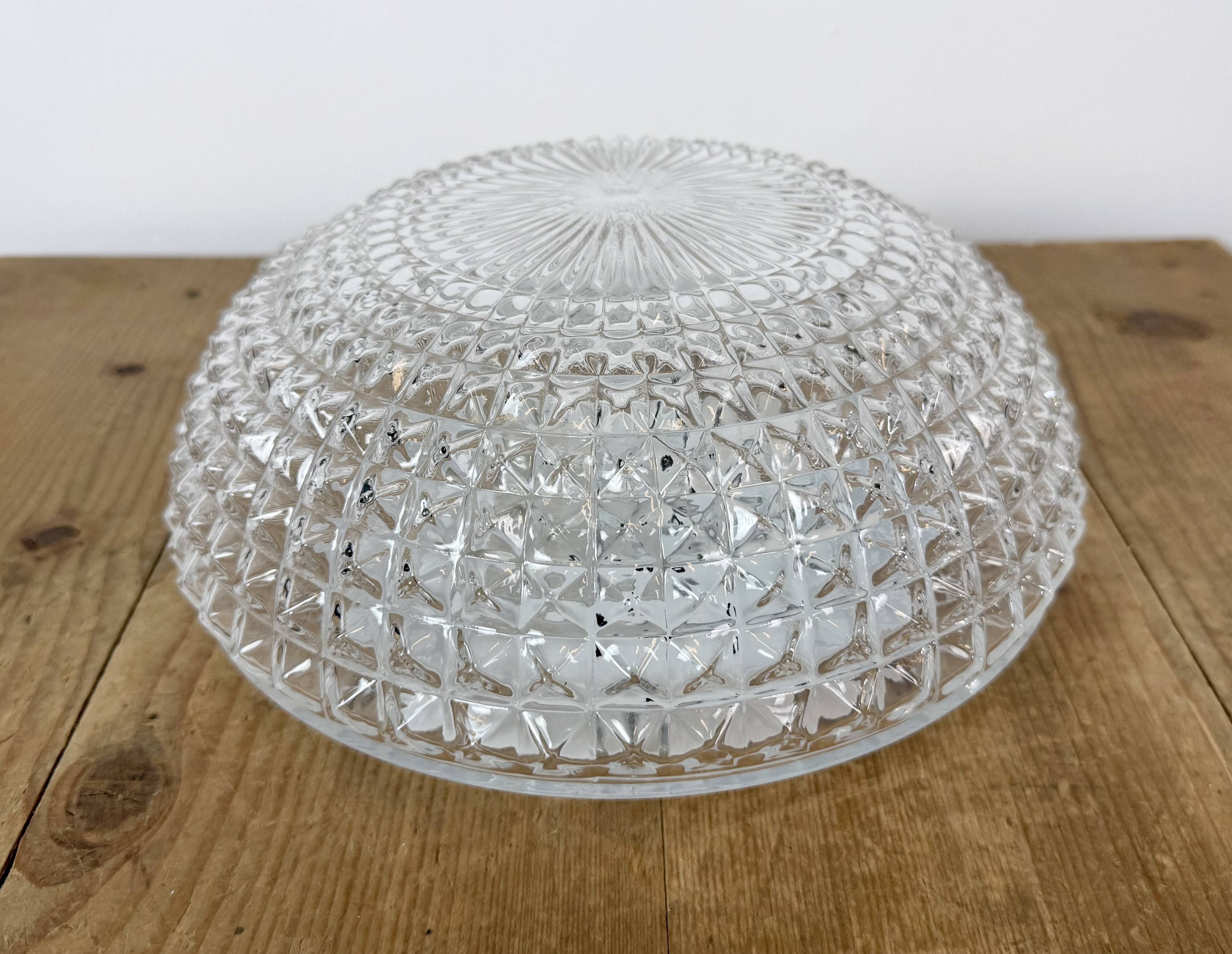 Vintage Glass Wall or Ceiling Light, 1970s